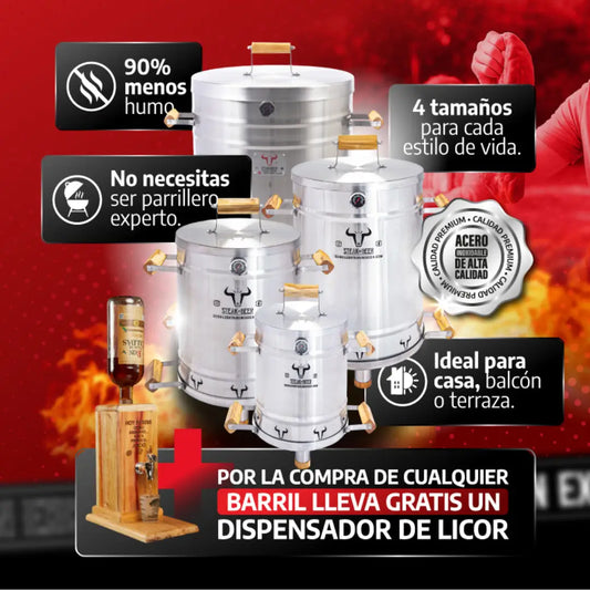 Barril Asador/Ahumador 360° – Sabor Perfecto