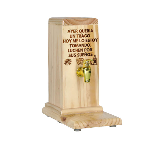 Dispensador de licor Premium en Madera Natural