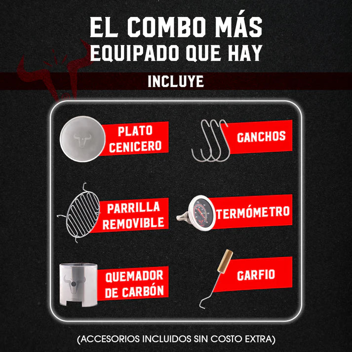 Barril Asador en acero inoxidable - Combo Dia del Padre