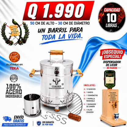 Barril Asador en acero inoxidable - Combo Dia del Padre